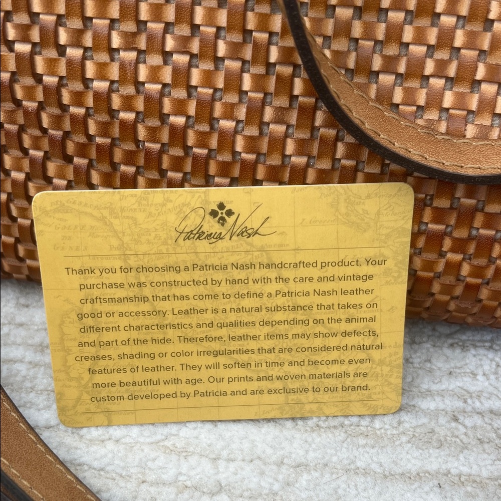Patricia Nash Tan Woven Leather Shoulder Bag - Picture 2 of 11
